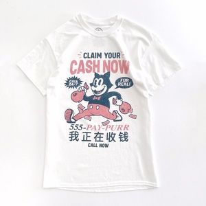 ODM Retro Graphic Cat T -Shirt Cash Now